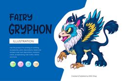 fairy cartoon gryphon. t-shirt, png, svg.