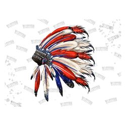 american flag native american headdress png, american flag indian headdress, sublimation design,digital download, patrio