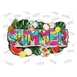 Summer Png, I Love Summer, Summer Design, Watermelon, Sun png, Leopard, Strawberry Pattern, Sublimation Designs Download
