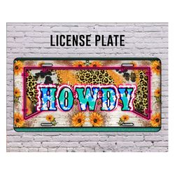 western howdy license plate png, western design png, howdy license plate template png, cowhide license plate template do