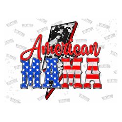 american mama png sublimation design download, usa flag thunderbolt png, 4th of july png, usa flag png, cowhide, sublima