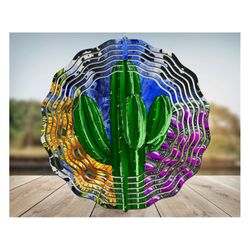 western gemstone cactus windspinner png,gemstone wind spinner png,cactus windspinner,western windspinner,sublimation des