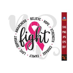 breastcancer svg, cancer awareness svg, fight cancer svg, crush cancer svg, tough girls fight strong svg, wear pink svg,