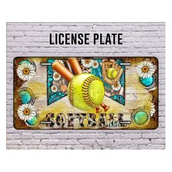 softball license plate, softball license plate png, daisy png, sport license plate png, softball png, digital download