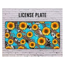 western sunflower license plate png, sunflower background, license plate sublimation design, western license plate png,