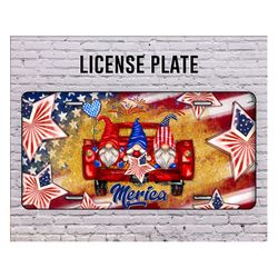 merica license plate png, gnome american license plate png, usa flag gnome license plate png, usa license plate png digi