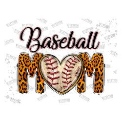 baseball mom heart sublimation png, baseball mom png file, baseball png, baseball heart png,leopard baseball,baseball cl