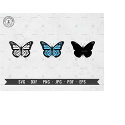 butterfly svg, layered butterfly svg, monarch butterfly svg, dxf, png, jpg, eps, cricut, silhouette, vector, clipart, in