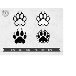 tiger paw print svg, panther paw svg, lion paw svg, dxf, png, jpg, pdf, eps, cricut, silhouette, vector, clipart, instan