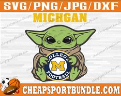 michigan wolverines baby yoda svg, michigan wolverines svg, ncaa teams svg, ncaa svg, png, dxf, eps, instant download