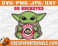 ohio state buckeyes baby yoda svg, ohio state buckeyes svg, ncaa teams svg, ncaa svg, png, dxf, eps, instant download