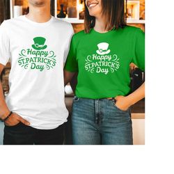 tshirt (218) happy saint patrick's day t-shirt leprechaun green hat funny irish men women couple matching gift t shirt