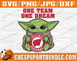 wisconsin badgers baby yoda svg, wisconsin badgers svg, n c a a teams svg, n c a a svg, png, dxf, eps, instant download