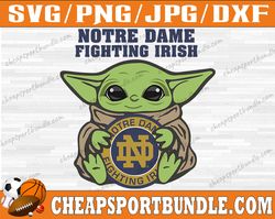 Notre Dame Fighting Irish Baby Yoda svg, Notre Dame Fighting Irish svg, N C A A Teams svg, N C A A Svg, Png, Dxf, Eps