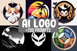 unique ai logo prompts for digital products and brands! 200 midjourney , leonardo.ai prompts