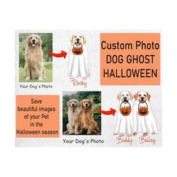 custom photo dogs ghost halloween png, retro spooky season, personalized dogs funny halloween cute dog ghost, funny hall
