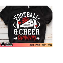 football and cheer granny svg, cheer megaphone svg, football mom svg, glitter red cheerleader svg, cheer grandma shirt,