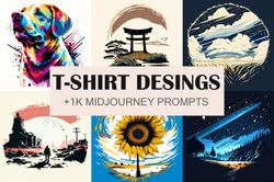 1k t-shirt designs midjourney prompts, ai art, midjourney prompt, midjourney ai art, learn midjourney, digital art, ai g