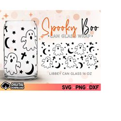 halloween libby glass can svg design, halloween libbey svg, can glass svg, boo libbey glass, 16oz glass can wrap svg, gl