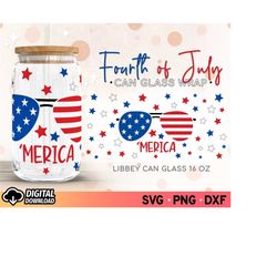 libby glass can merica svg, 4th of july svg, 16oz glass can wrap svg, glass can designs svg, patriotic libbey can templa