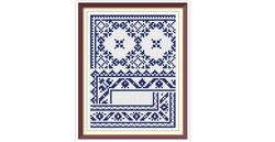 borders - cross stitch pattern - corners, inserts and general motifs - antique sampler pdf counted vintage pattern