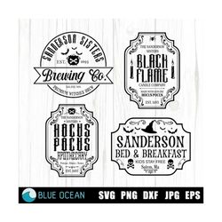 sanderson sisters svg bundle, hocus pocus svg, black flame candle svg, sanderson brewing co