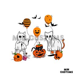 ghost cats pumpkin halloween svg cutting digital file