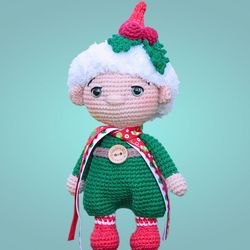 christmas amigurumi elf, christmas gift, amigurumi crochet doll