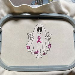 cancer survivor embroidery machine design, breast cancer ghost embroidery file, halloween stay spooky embroidery file