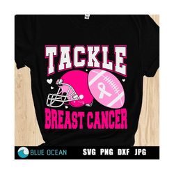 tackle breast cancer svg, breast cancer awareness svg, football cancer svg, fight cancer svg