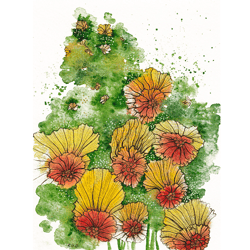 floral painting small original watercolor graphic art flowers artwork gallery wall art by rubinova