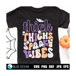 thick thighs spooky vibes svg, baby halloween svg, kids halloween svg, funny halloween svg