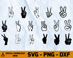 victory hand sign svg, peace hand svg, hand sign svg bundles