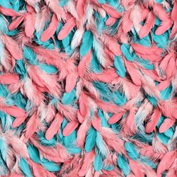 pink and cyan feathers pattern tileable repeating pattern