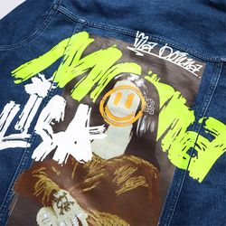elevate your street style with the legendary punk rock mona lisa hand-painted denim jacket