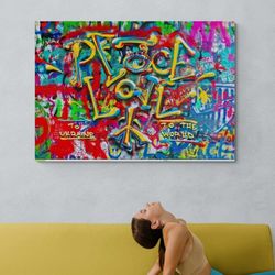 colorful graffiti print canvas graffiti print decor wall
