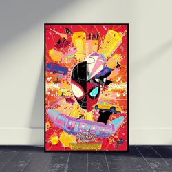 spider-man into the spider-verse movie poster wall art, room decor, home decor, art poster for gift, vintage movie poste