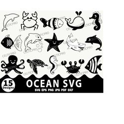 sea creatures svg bundle, sea animals svg,cute sea creatures svg,under the sea svg, sea animals svg,ocean svg,sea life s