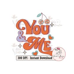 retro you and me png, valentine png, valentine's day png, xoxo png, valentine love png, retro png, retro heart design, s