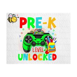 pre-k level unlocked video game png, back to school png for gamers, first day of school, funny gaming, video game contro