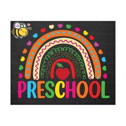 preschool rainbow svg, first day of school svg, back to school svg, preschool svg, boho rainbow svg file for cricut, gif