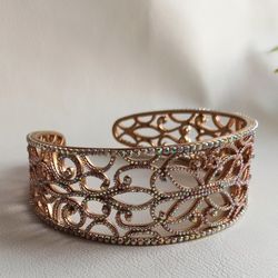 openwork rose gold headband, crystal headband, headband shiny, bridal headband, wedding headpiece, crown, tiara