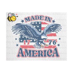 made in america 1776 png, vintage eagle 4th of july png, independence day png, proud veteran png, usa flag american patr