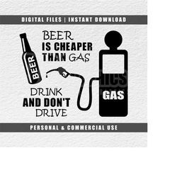 beer is cheaper than gas, gas svg, beer bottle svg, beer svg, cricut svg, instant download