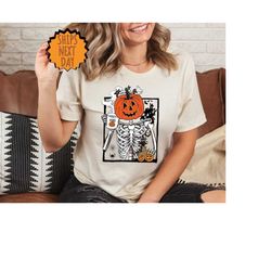 skeleton coffee cups shirt, coffee cups shirt, skull coffee cup shirt, scary coffee cup shirt, skeleton halloween shirt,