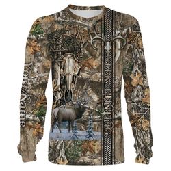 elk hunting custom name 3d all over print t-shirt, long sleeves, hoodie, zip up hoodie, sweatshirt, face shield &8211 pe