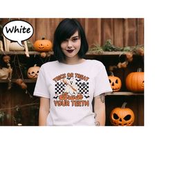 halloween dentist shirt, pediatric dentist shirt, dentist tee, trick or treat brush your teeth tee, spooky dental hygien