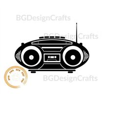 cassette tape player svg, cassette player svg, boombox svg, cassette svg, radio svg, png, clipart