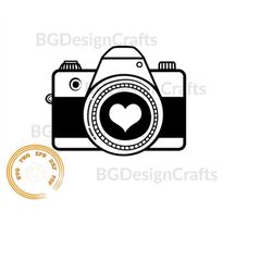 camera svg, photography svg, photo camera svg, heart svg, love photography svg, clipart, dxf, cut file