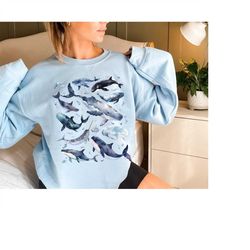 whale watercolor shirt, types of whale shirt, cute whales shirt, whales lover shirt, humpback whale and beluga whale shi